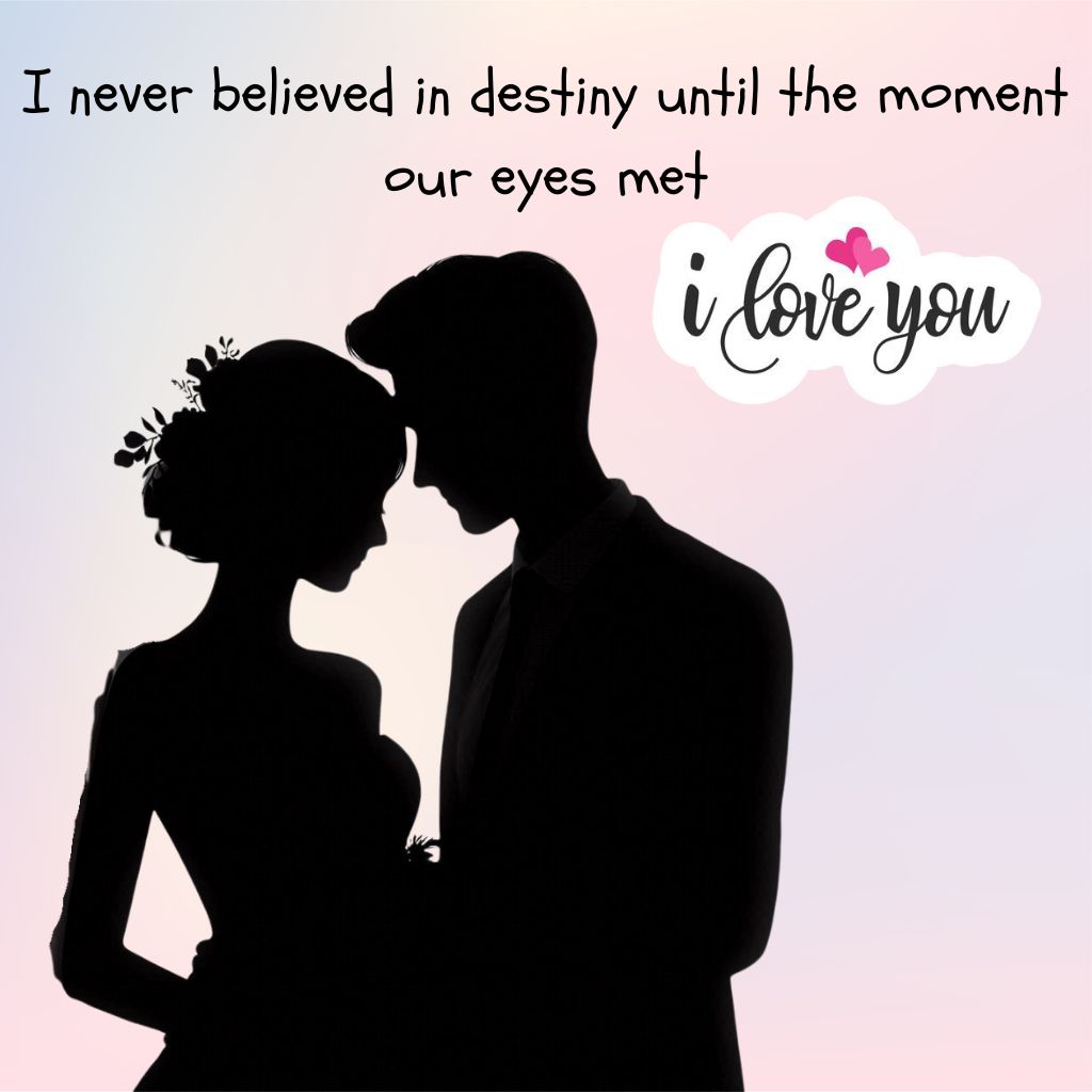 20+ I Love You Images with Quotes for Free Download 20 Silhouette of a romantic couple gazing into each other’s eyes with a love quote on a soft pastel background