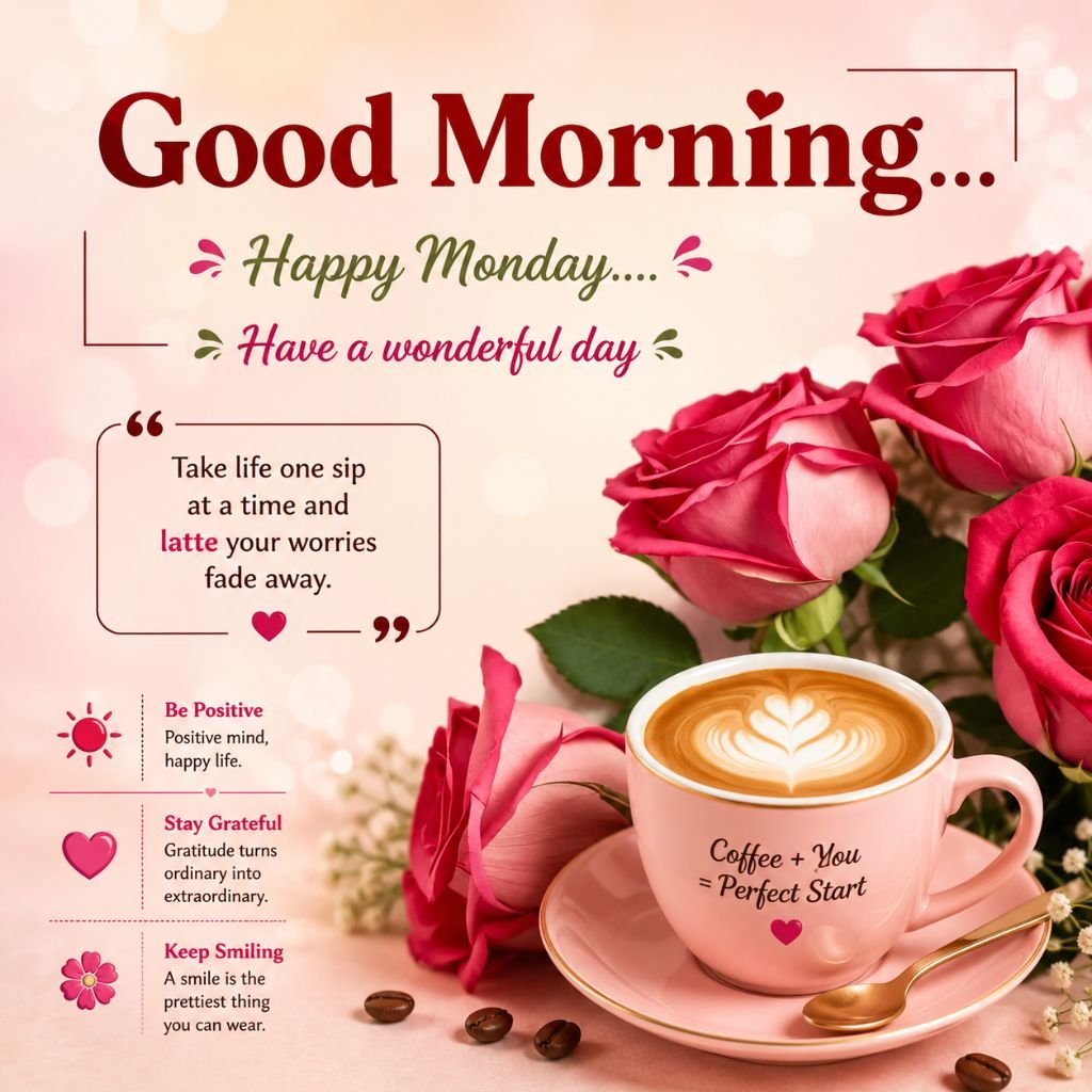 a bouquet of pink roses coffee jokes