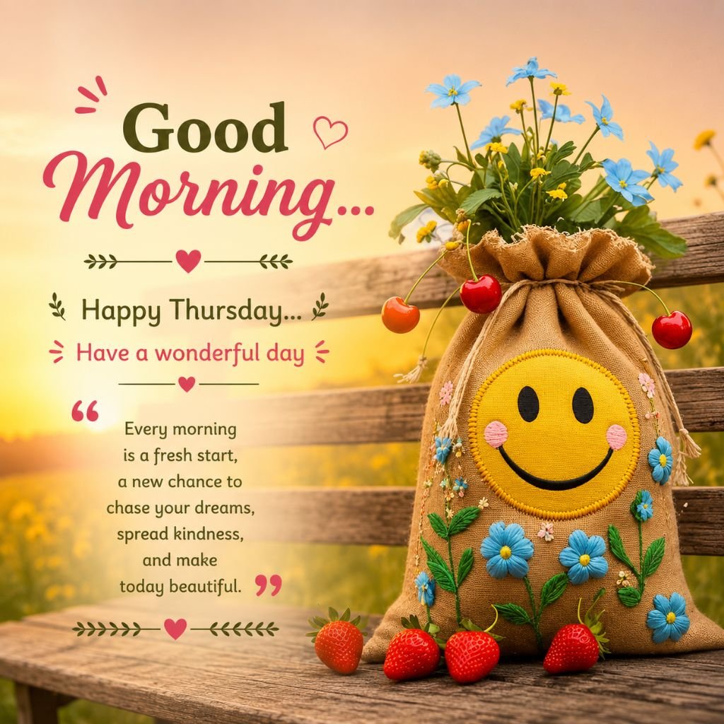 a smiling decorative burlap flower bag morning sunshine pics