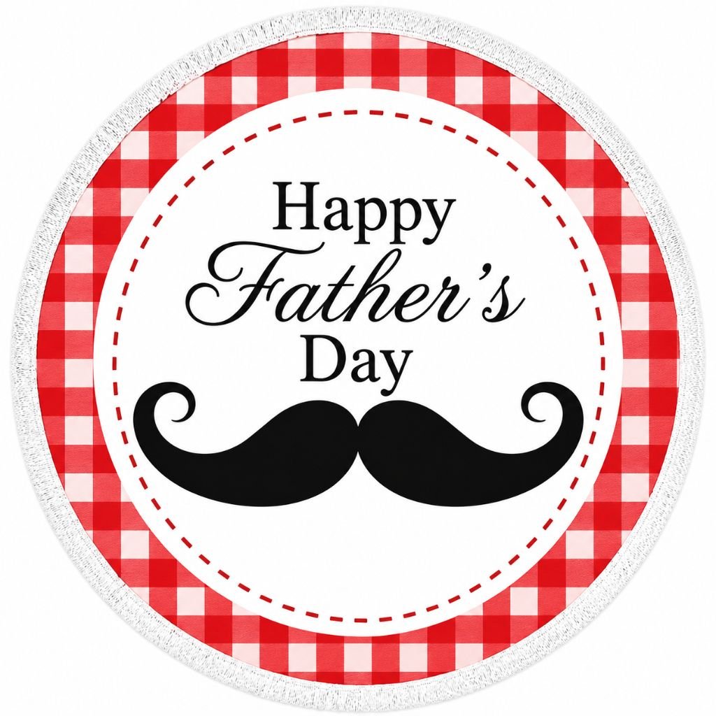 classic happy father’s day mustache badge design image free download