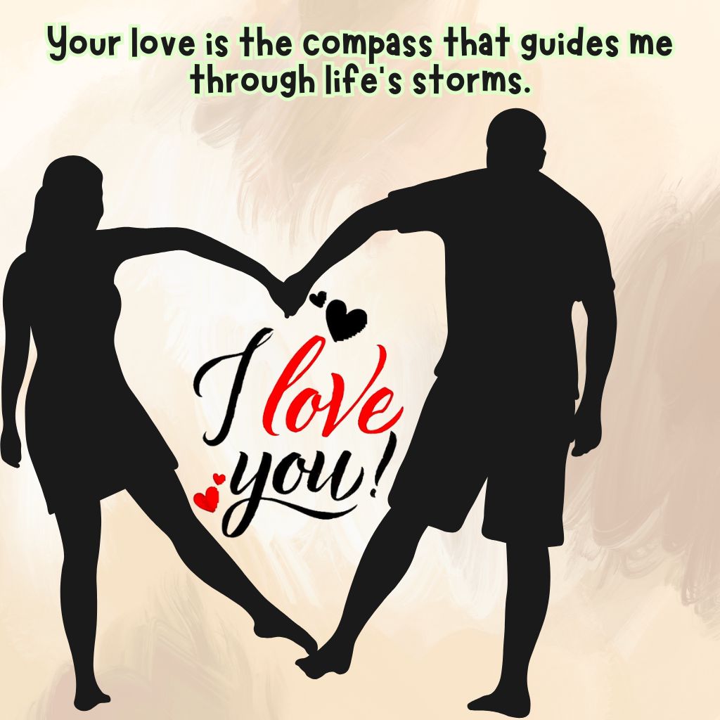 20+ I Love You Images with Quotes for Free Download 11 Silhouette of a couple forming a heart shape with their arms and legs, with the text "I love you!" and a love quote.