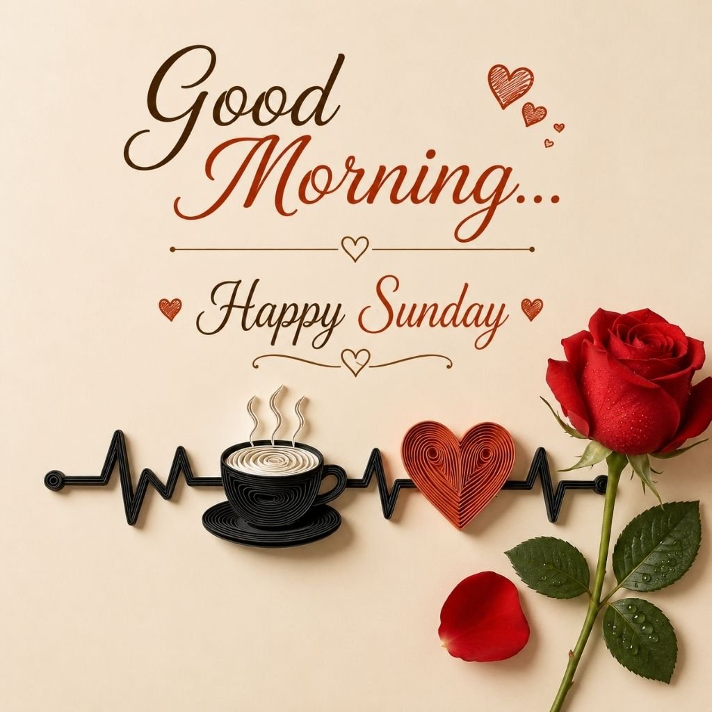 creative coffee heart Sunday greeting