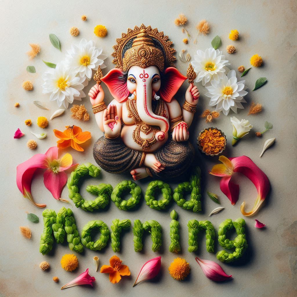 Good Morning Images and Quotes with Lord Ganesha 16 cute ganesha good morning images