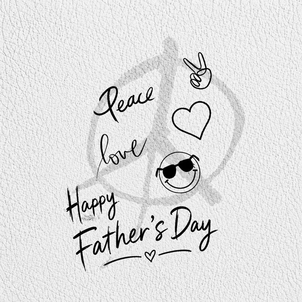 cute happy father’s day doodle art image with love icons