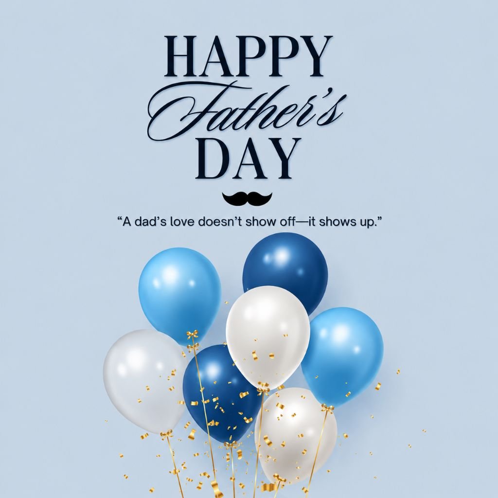 elegant happy father’s day balloon greeting image with inspirational quote