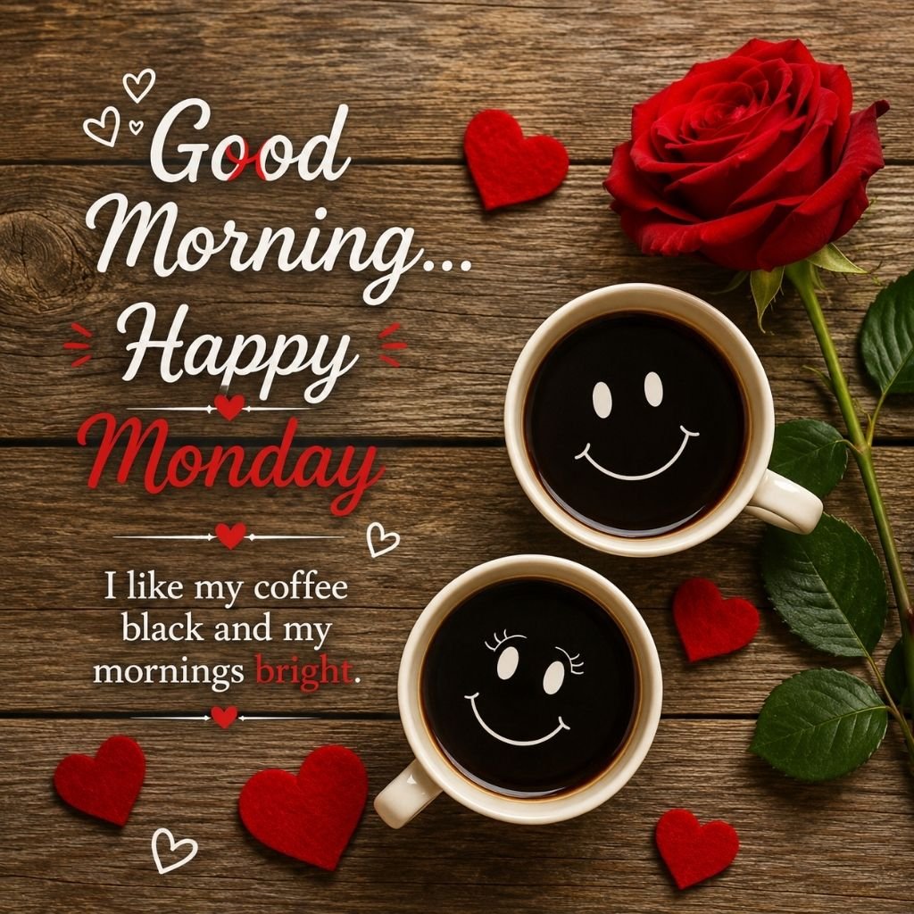 good morning happy monday coffee smile image