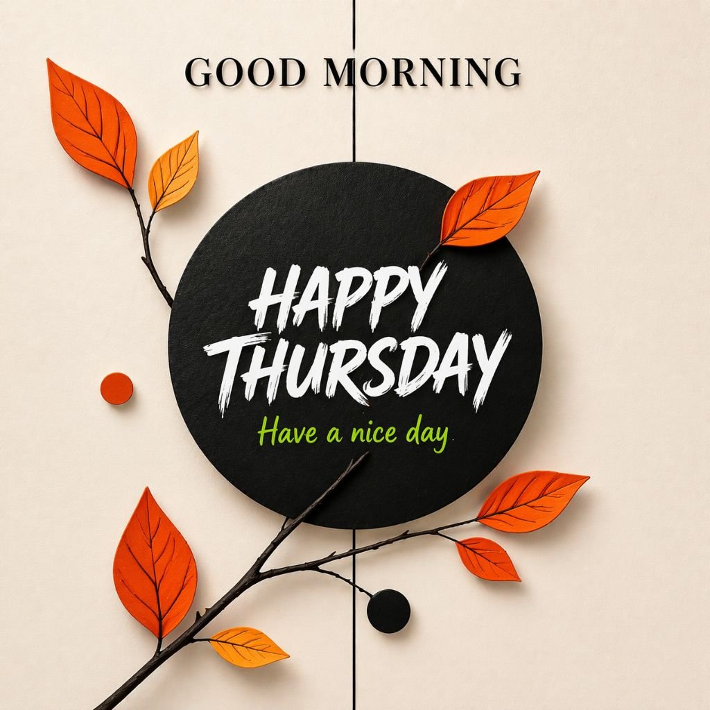 good morning happy thursday modern leaf wall art design