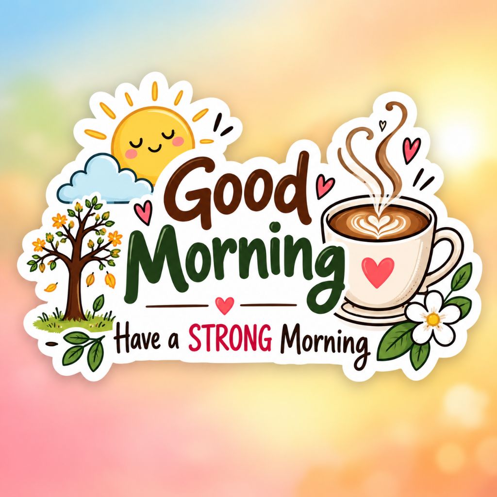good morning hot coffee images stickers