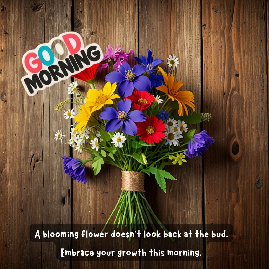 Flower Good Morning Images to Brighten Your Day 11 good morning images for whatsapp with beautiful flowers with leaves