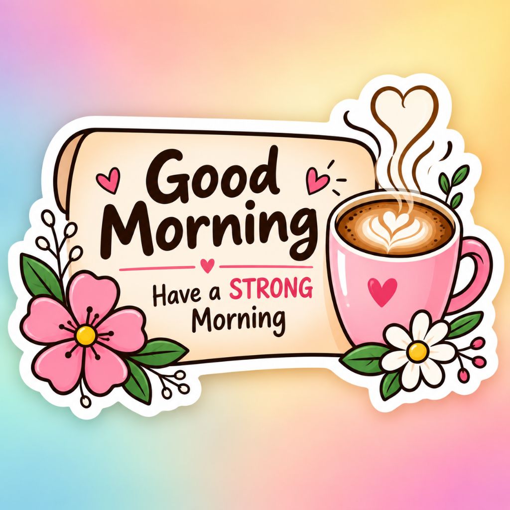 good morning images with coffee and flowers