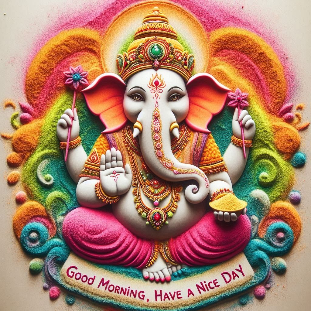 good morning images with lord ganesha