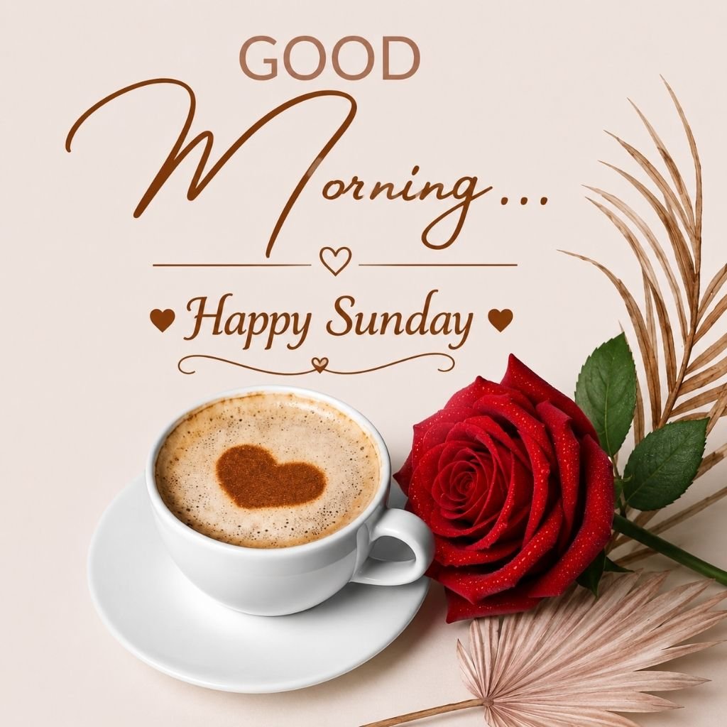 heart coffee happy Sunday greeting