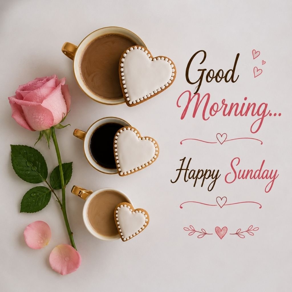 heart cookie Sunday coffee good morning greeting