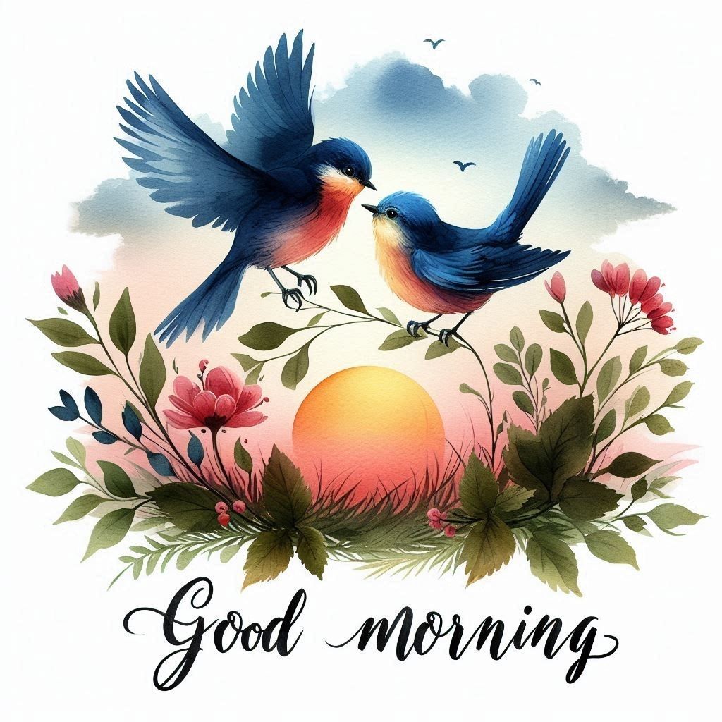 love birds good morning images for whatsapp