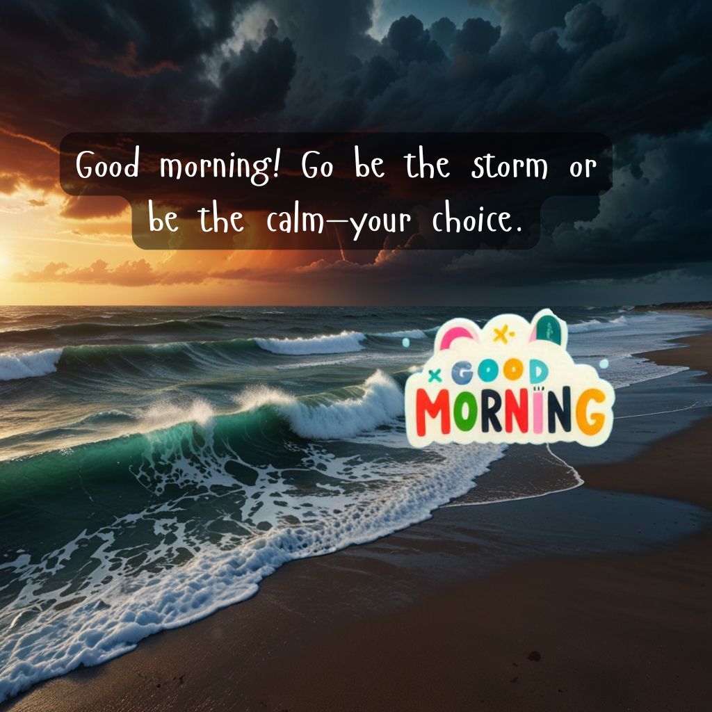 Nature Good Morning Quotes with Images to Boost Your Mood All Day 19 Stormy sunrise over the ocean