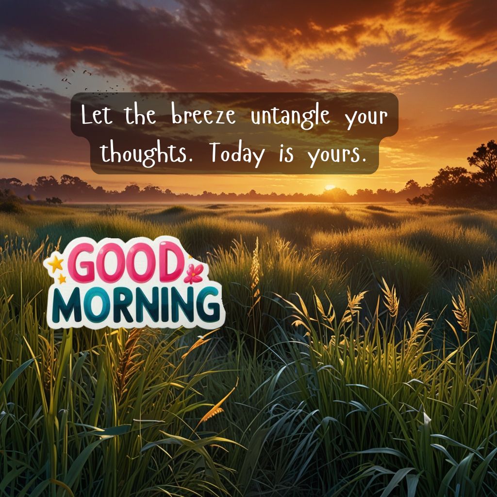 Nature Good Morning Quotes with Images to Boost Your Mood All Day 21 Wind blowing through tall grass at dawn