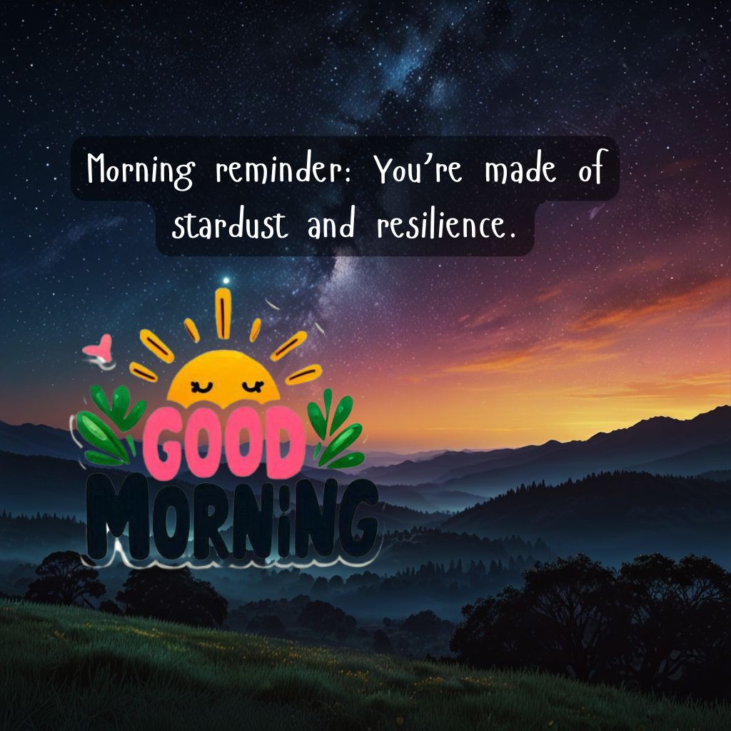 Nature Good Morning Quotes with Images to Boost Your Mood All Day 23 Starry sky transitioning to sunrise