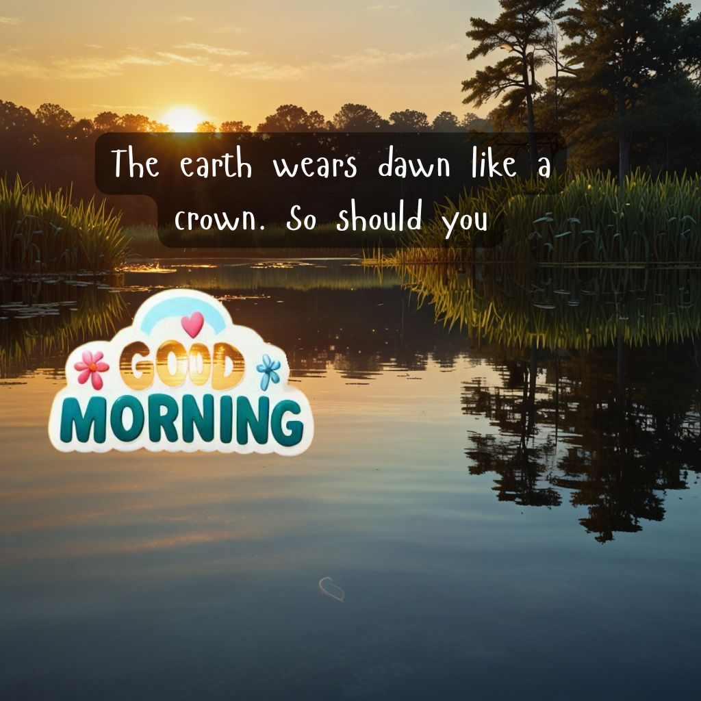 Nature Good Morning Quotes with Images to Boost Your Mood All Day 24 Sunrise reflecting on a still pond.