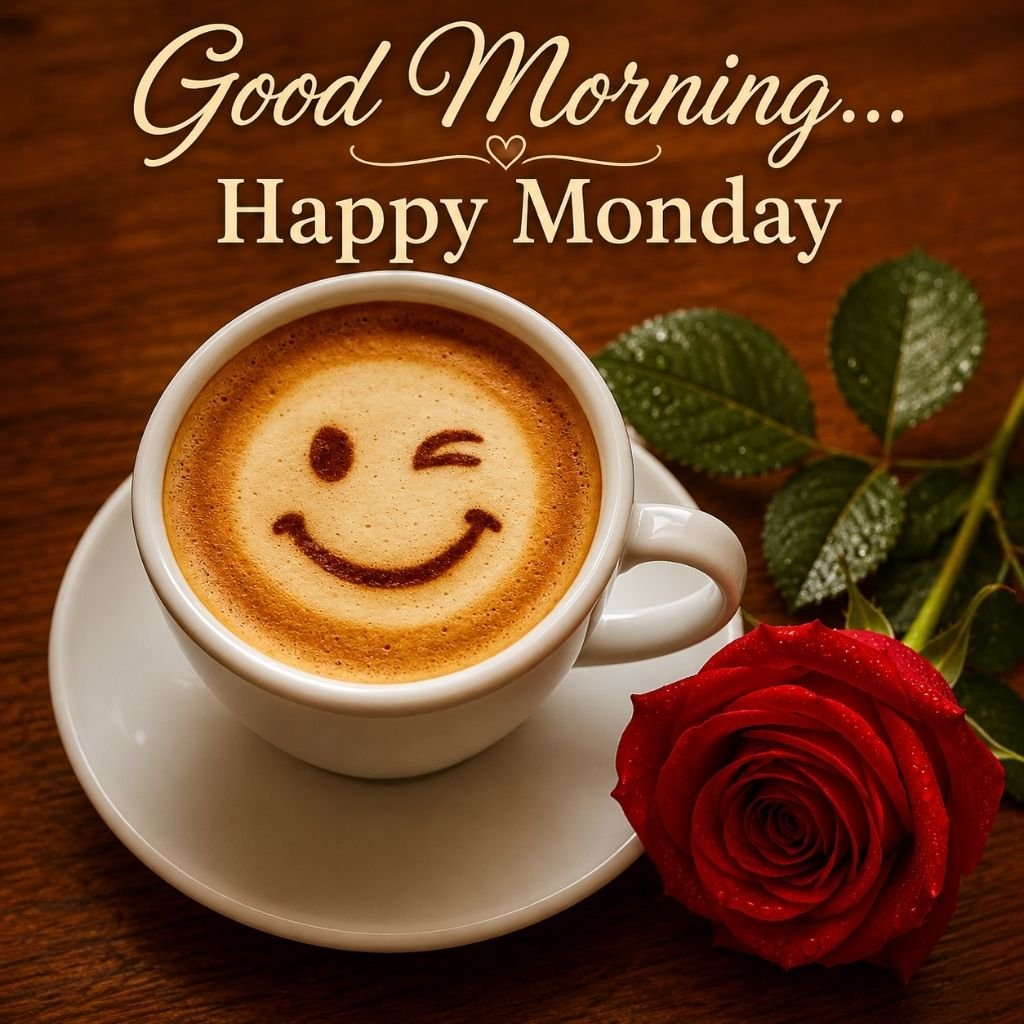 smiley coffee happy Monday wishes