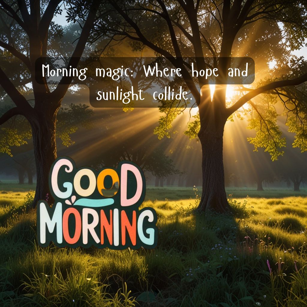 Nature Good Morning Quotes with Images to Boost Your Mood All Day 27 Sun rays filtering through pine trees