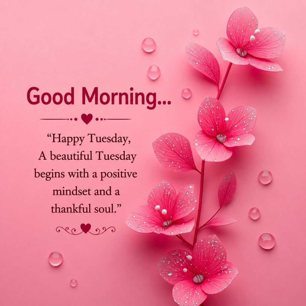 tuesday good morning images with quotes flowers