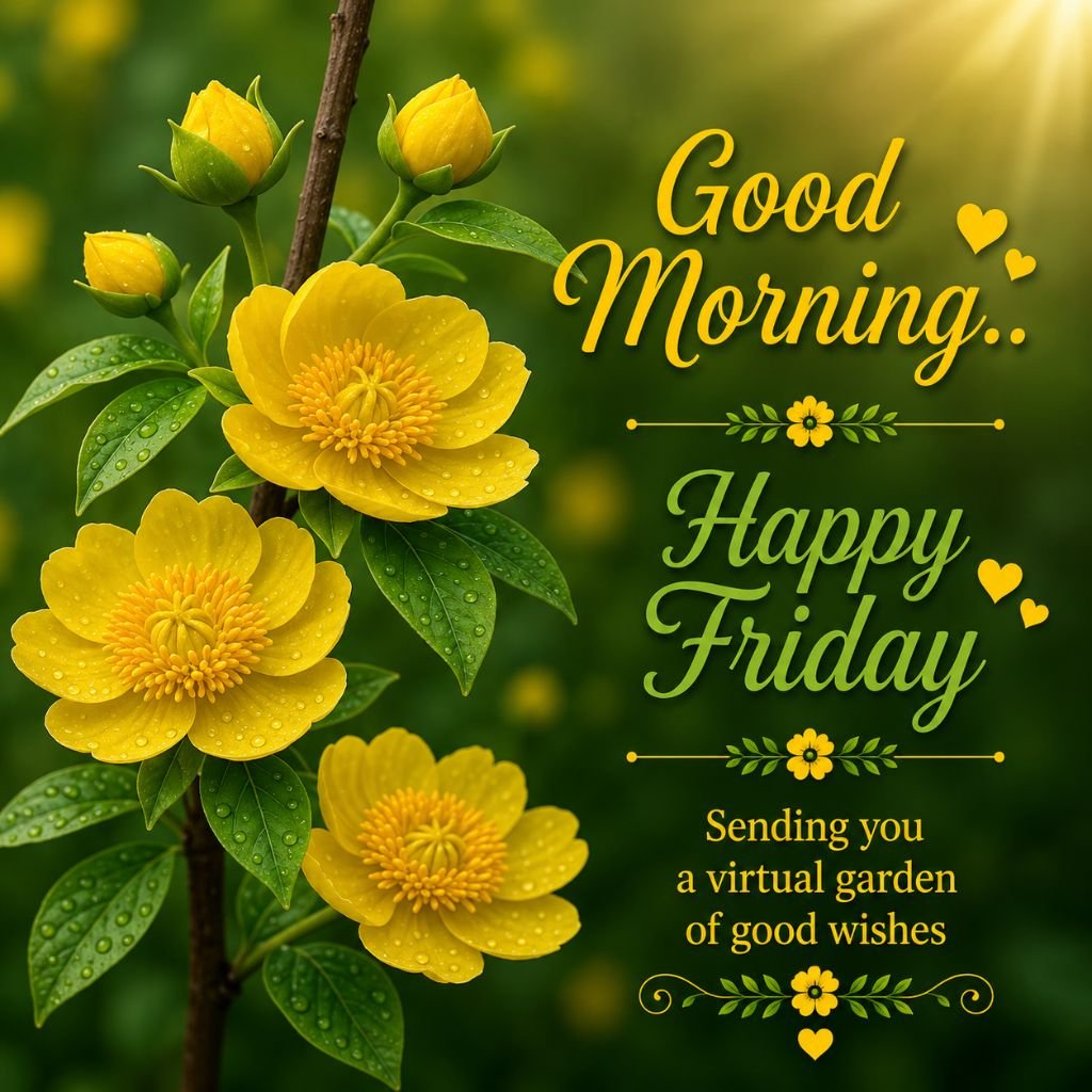 yellow flower happy Friday wishes