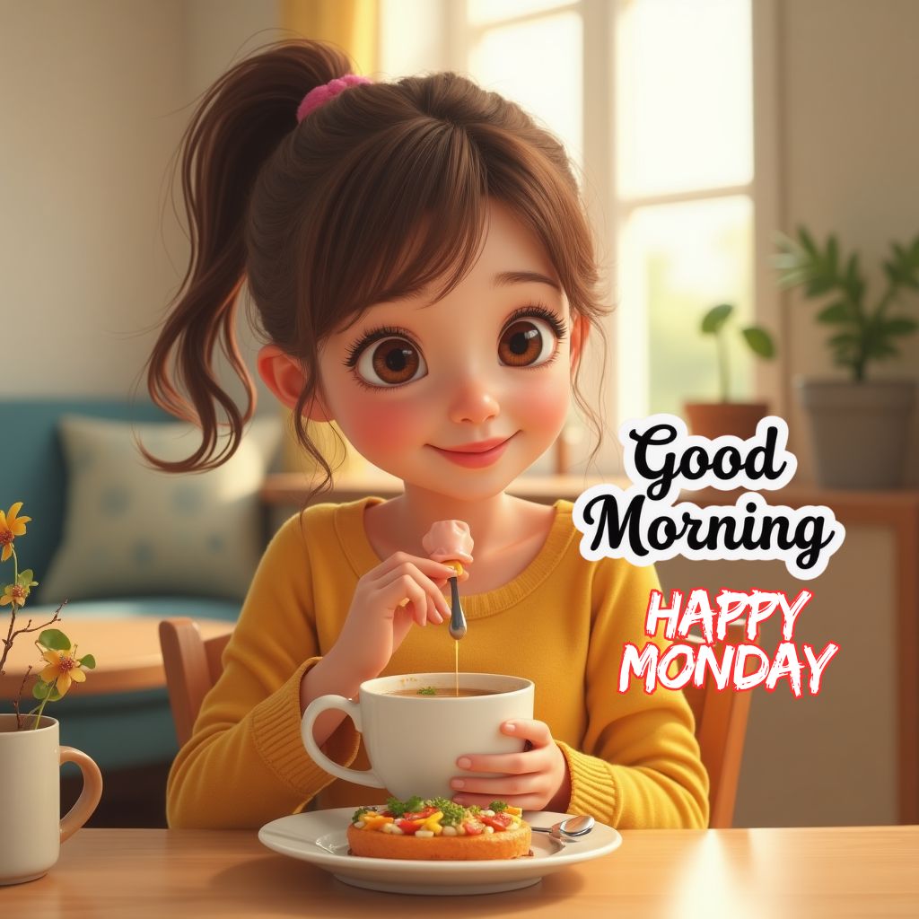 Best happy monday Good Morning Messages For Friends 4K HD Images with coffee