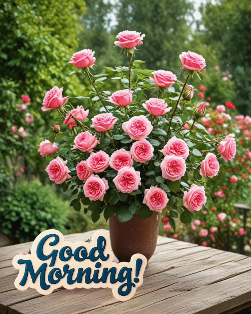 Good Morning Beautiful Nature Image with roses