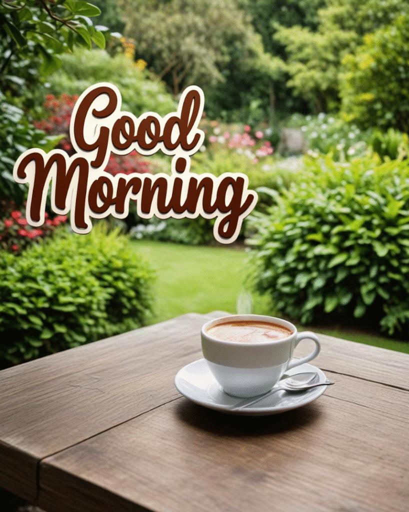 Good Morning Green nature and coffee Picture