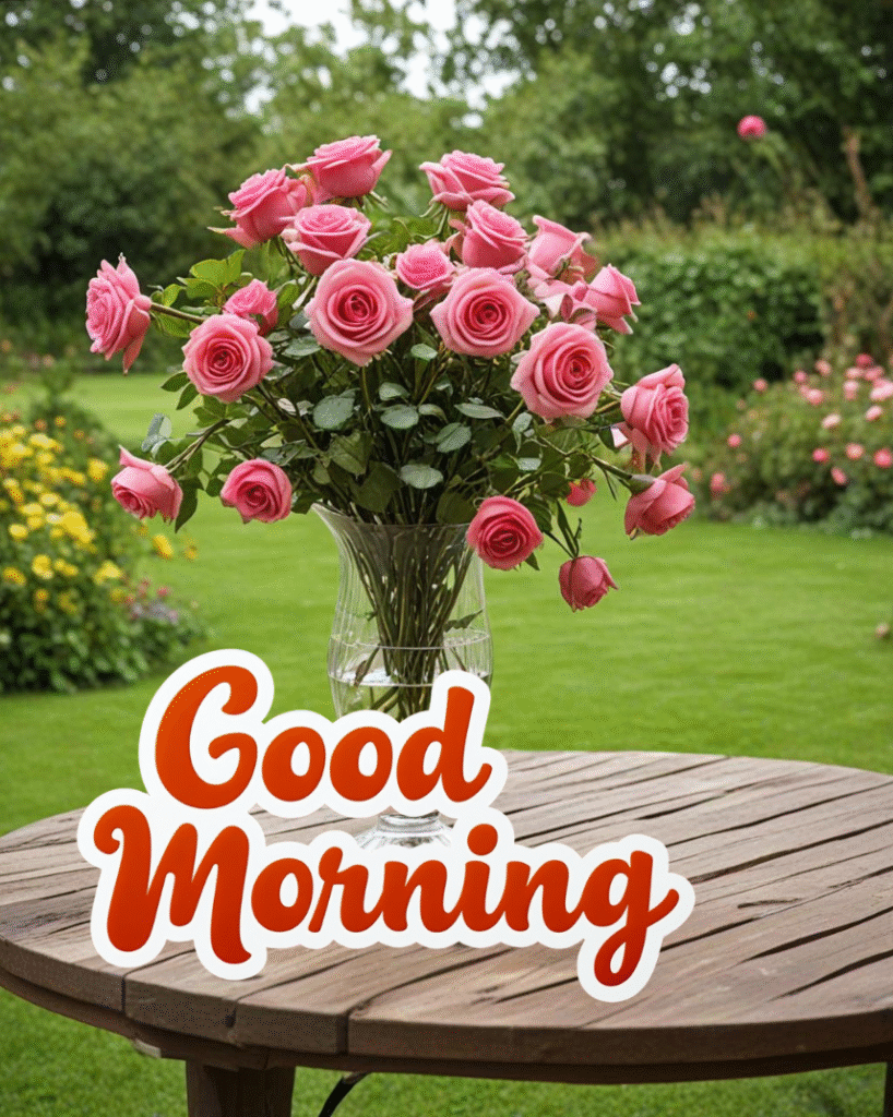 Good Morning with roses Have A Great Day Status