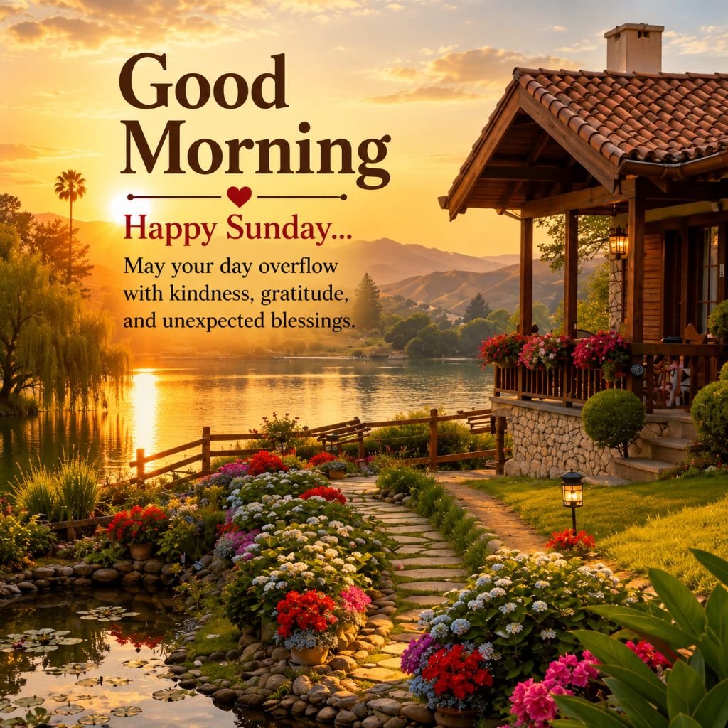 a lakeside cottage good morning with flowers pics