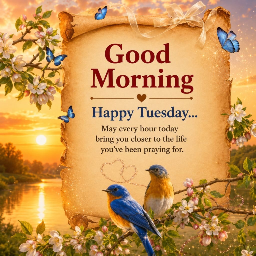 a vintage parchment scroll good morning flower