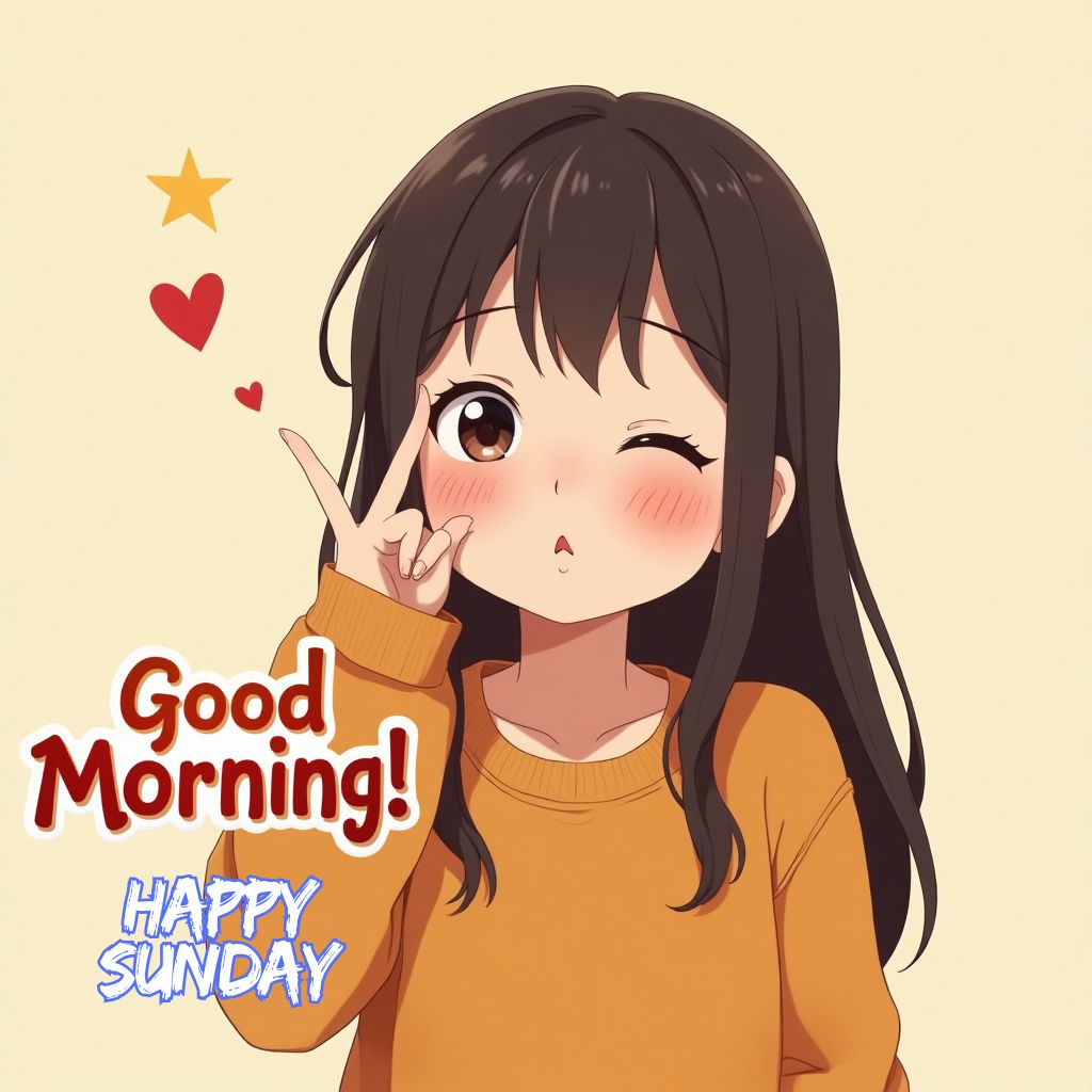 animated good morning cute girl happy sunday images