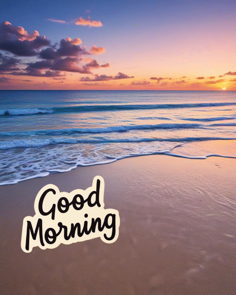 beach sunrise good morning images with nature