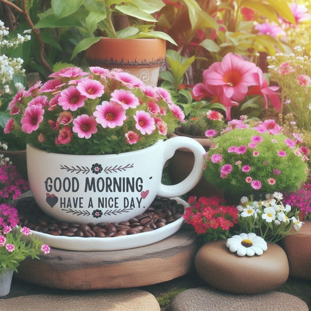 beautiful coffee and flowers images (2)