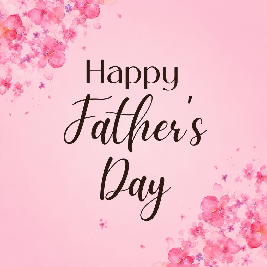 beautiful happy father’s day floral pink background image