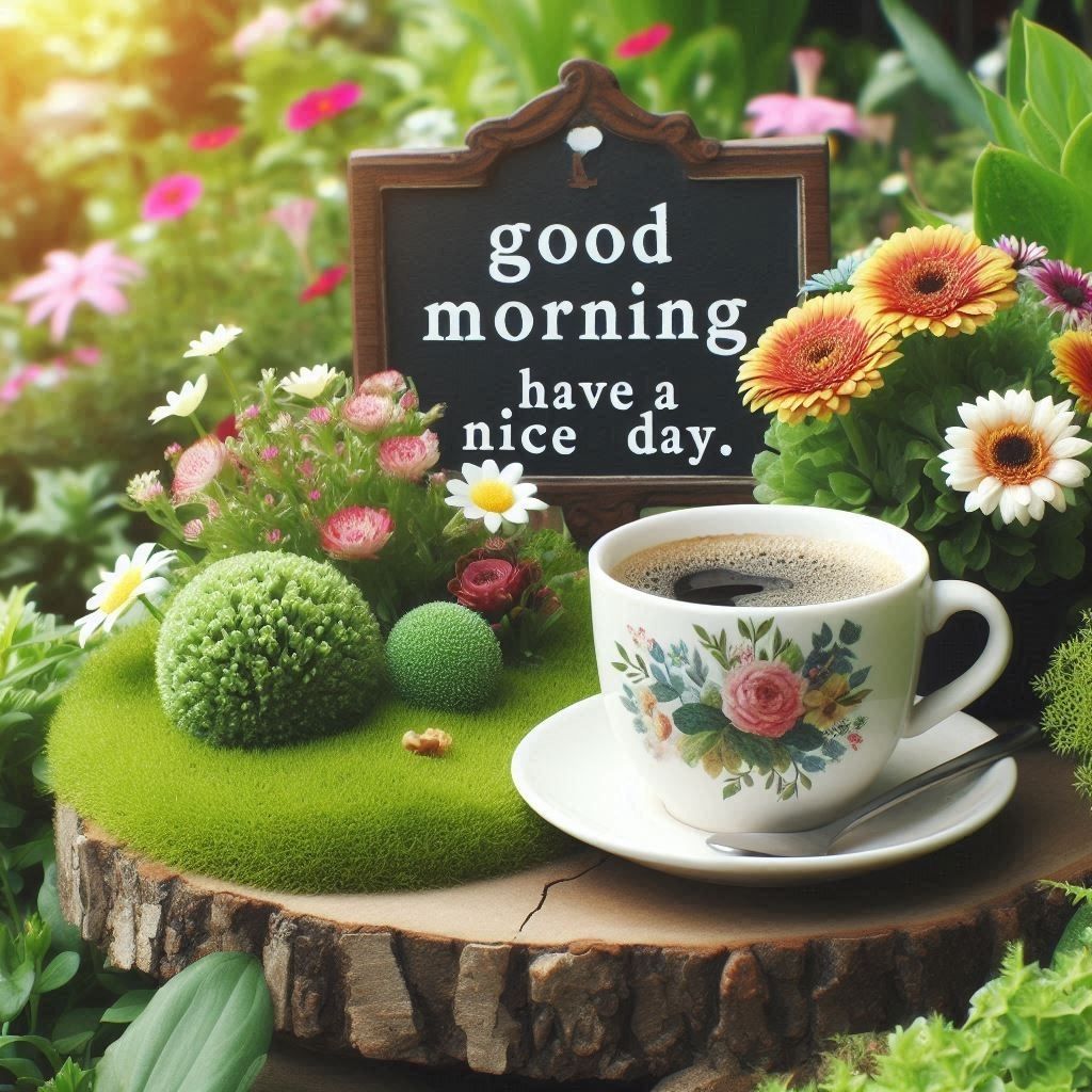 coffee and flowers good morning