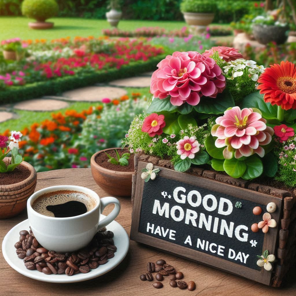 coffee with flower good morning