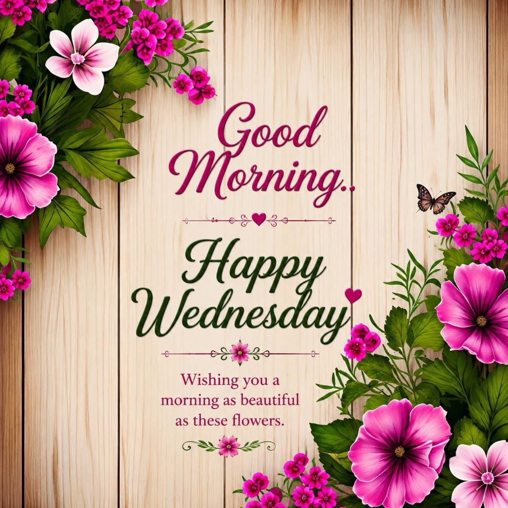 floral good morning happy Wednesday