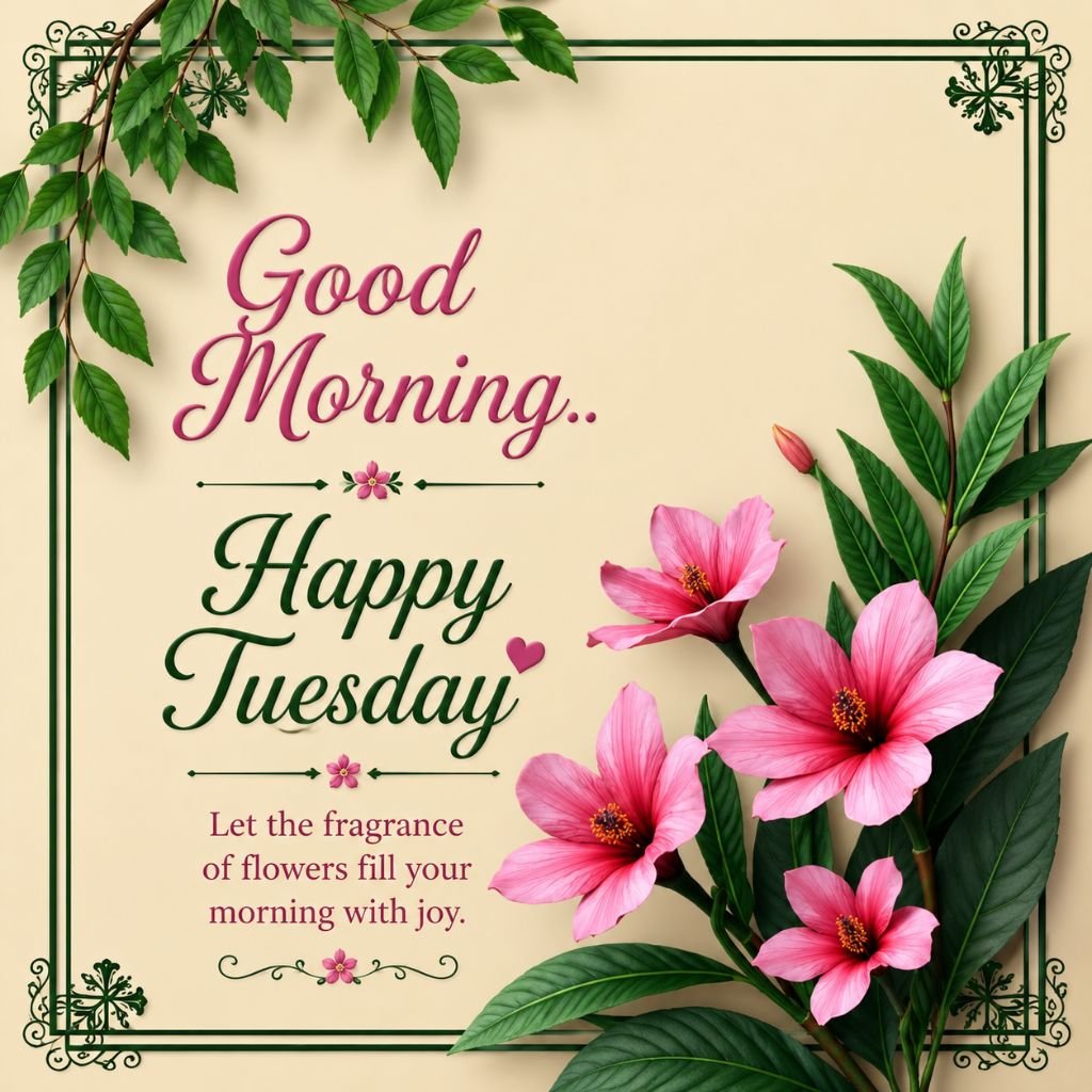 floral happy Tuesday greeting card