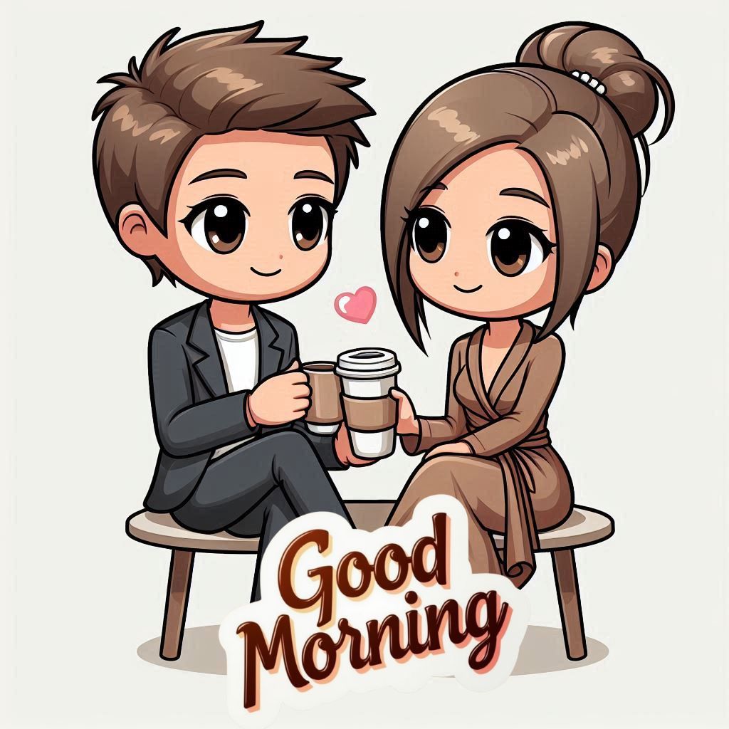 good morning cartoon couple gif