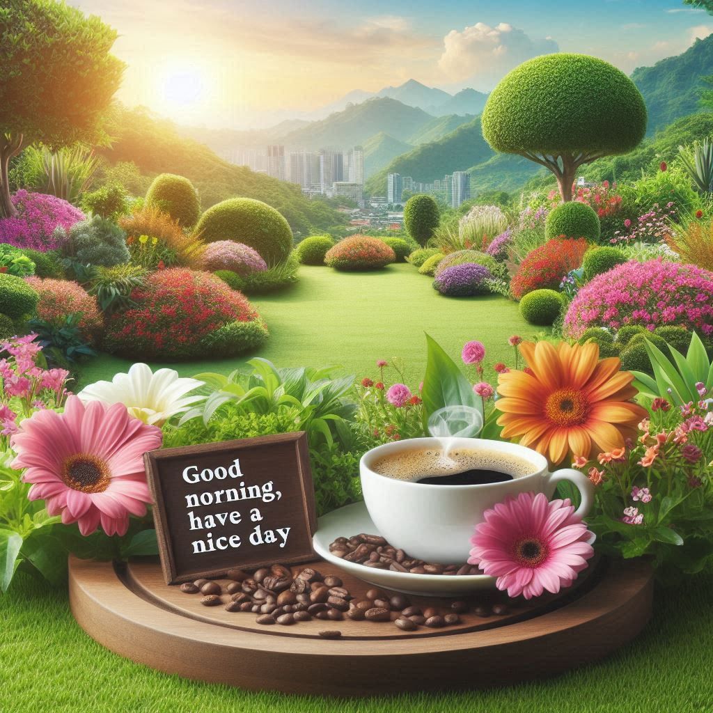 good morning flowers and coffee