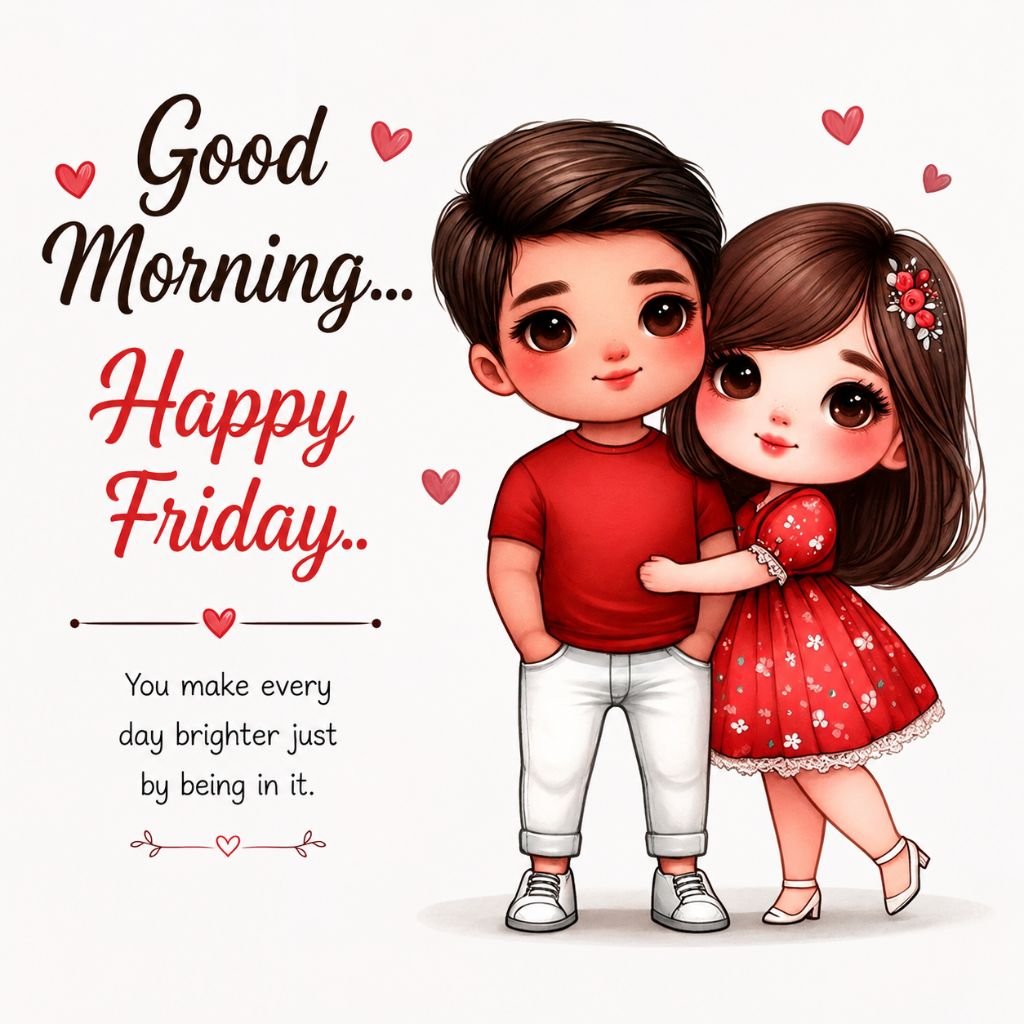 good morning happy Friday cute couple image