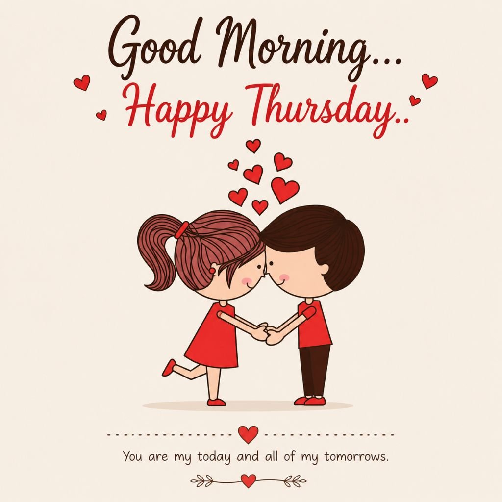 good morning happy Thursday cute love couple image