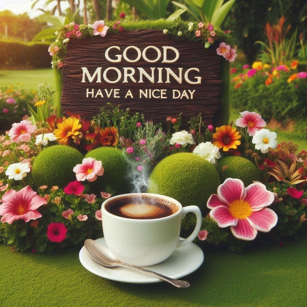 good morning images with coffee and flowers free download