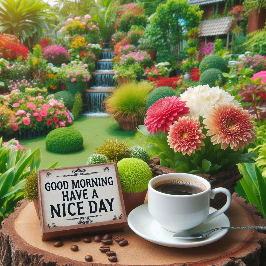 good morning images with coffee and flowers free download