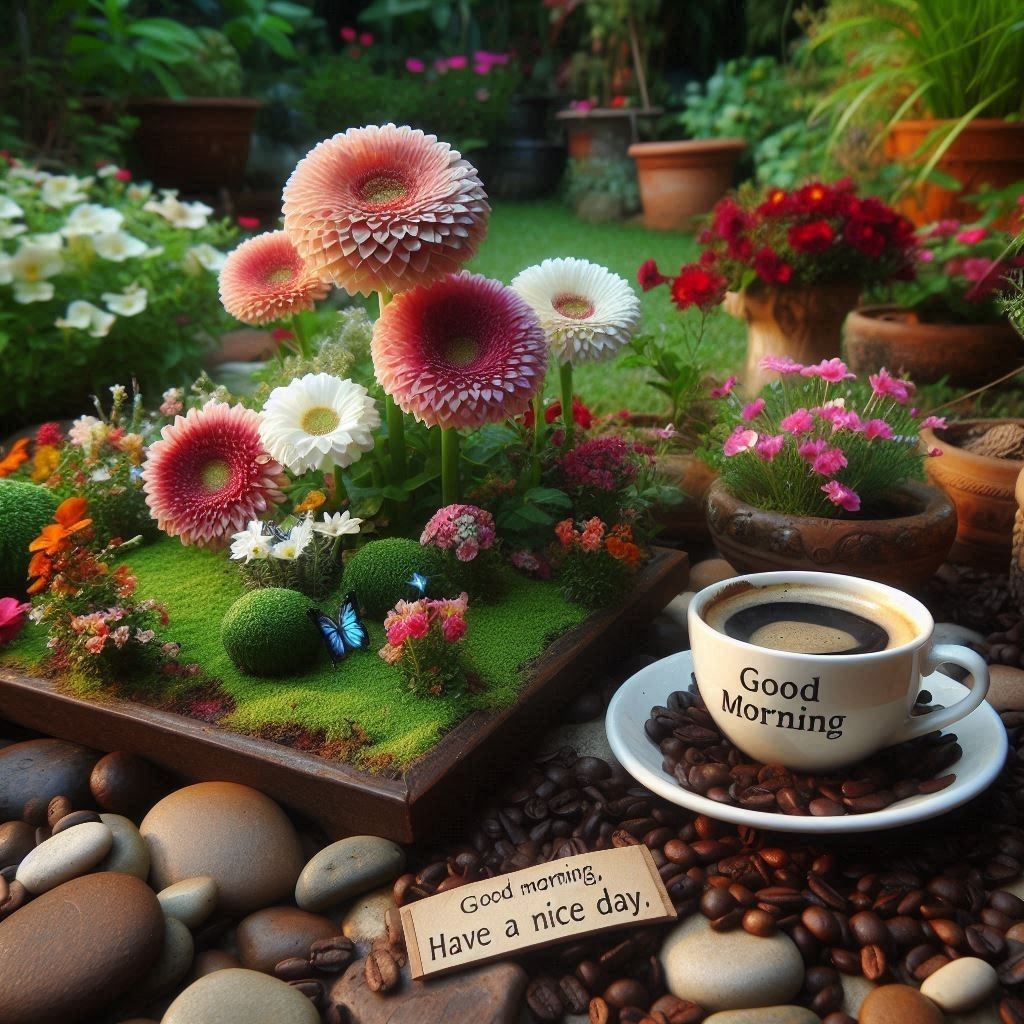good morning with beautiful flowers