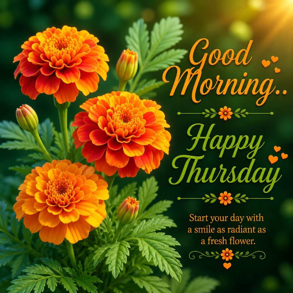orange marigold happy Thursday wishes