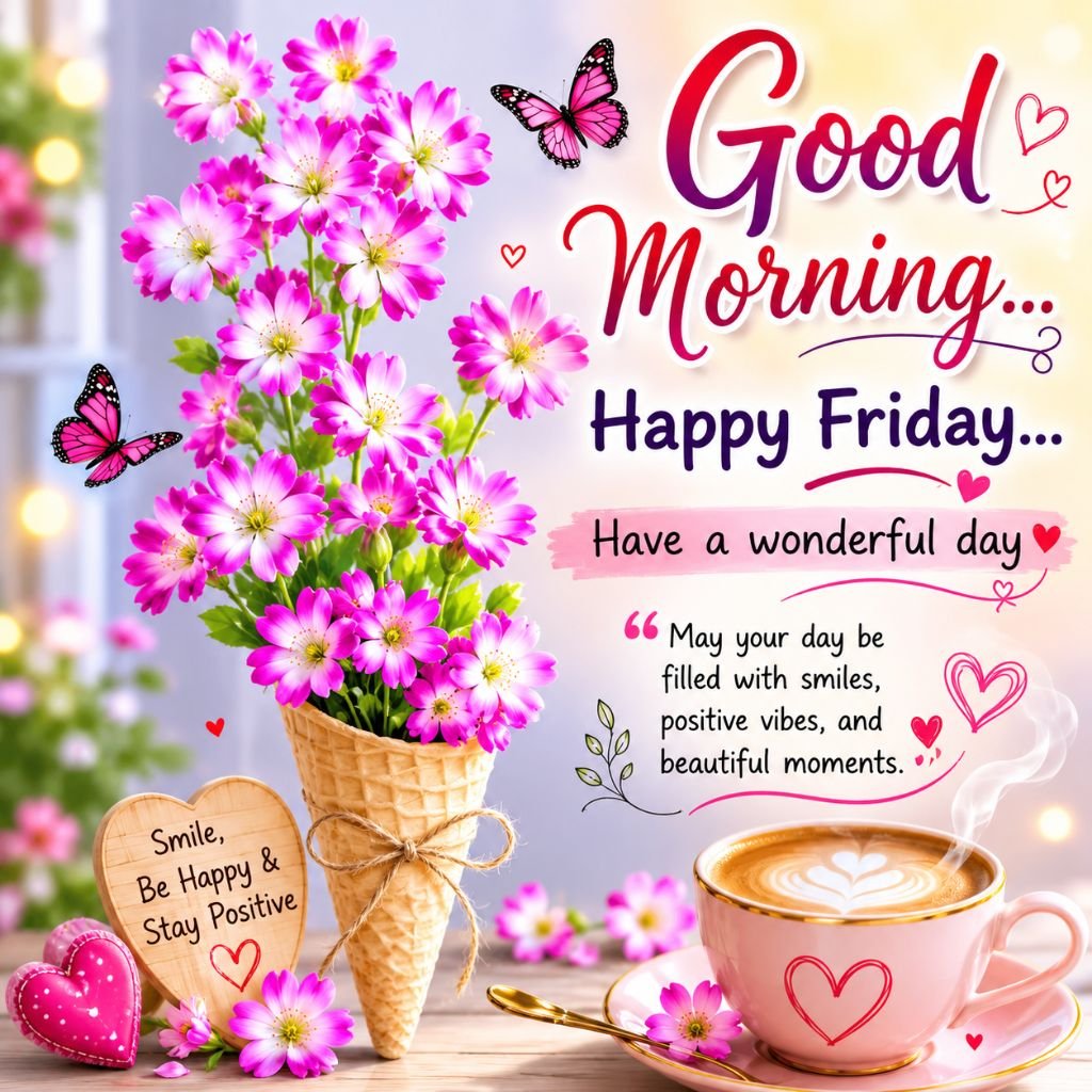 pink and white flowers coffee pics with good morning
