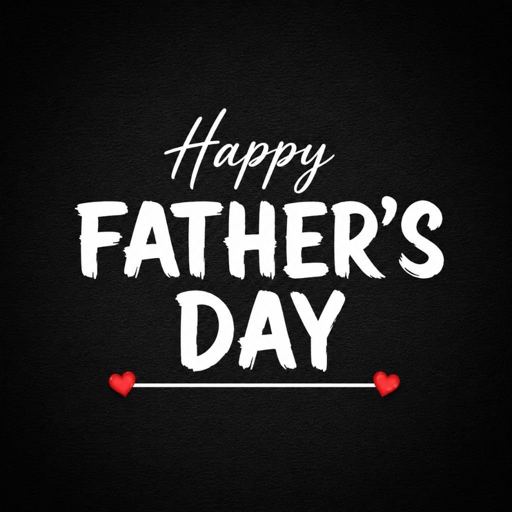 stylish happy father’s day typography image with black background